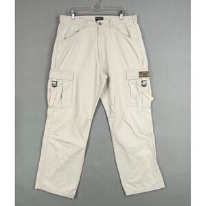 Polo Jeans Pants Mens 34x32 Beige Khaki RL Cargo Streetwear 90s Y2K Ralph Lauren
